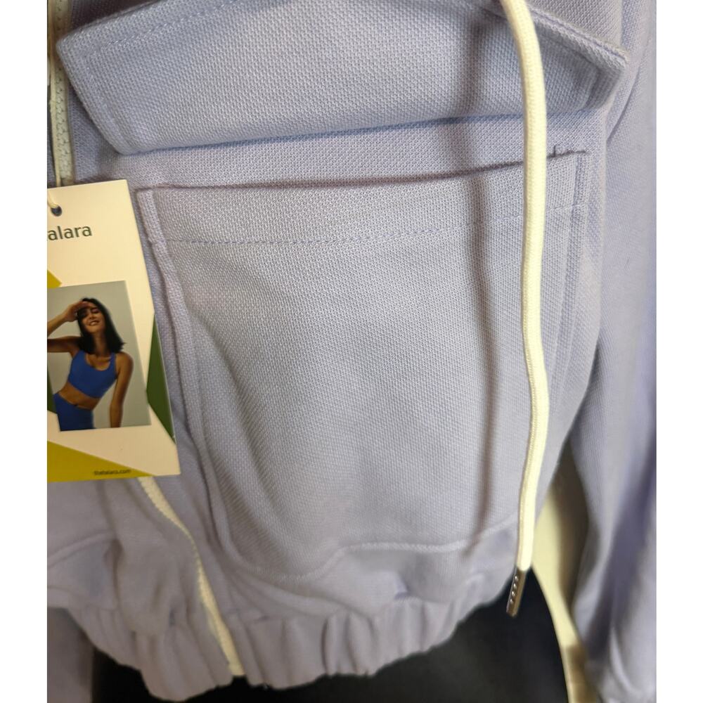 Halara Women Crop Hoodie Jacket Size XS Extra Small Purple Long Sleeve NWT New - Picture 5 of 10